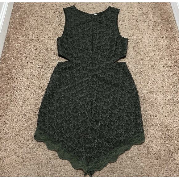 Intimately Free People Green Midnight Hour Cut Out Lace Dress Sz Small - Picture 1 of 9